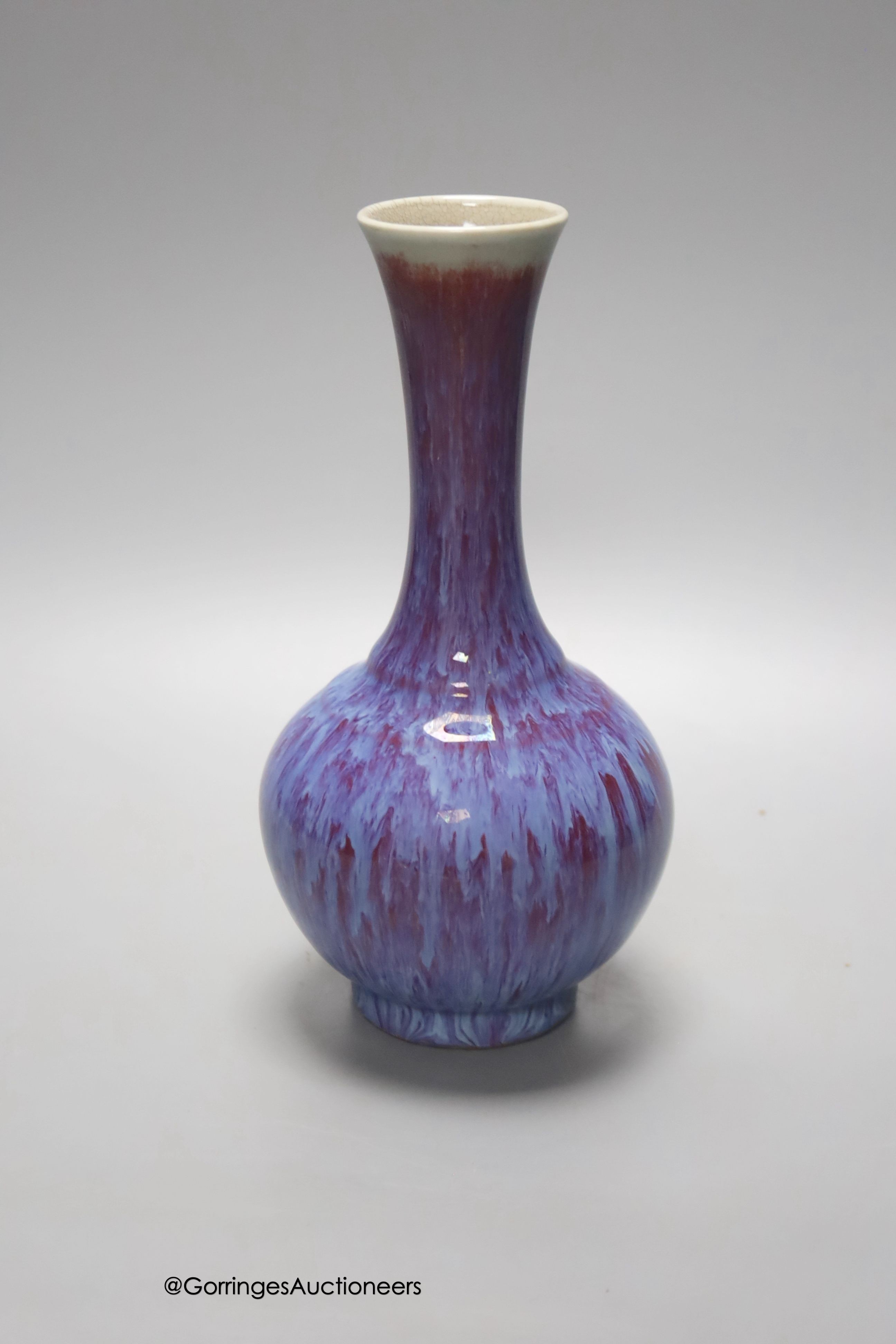 A Chinese flambe bottle vase, height 21cm